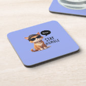 Hipster Cat Design Hard kunststof onderzetter (Linkerzijde)