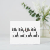Hipster Cat houdt Pixel Art Briefkaart tegen (Staand voorkant)