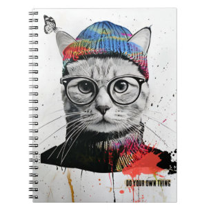 Hipster Cat   Notitieboek Journal