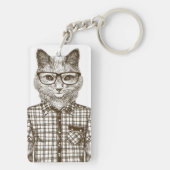 Hipster Cat Sleutelhanger (achterkant)