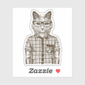 Hipster Cat Sticker (Vel)