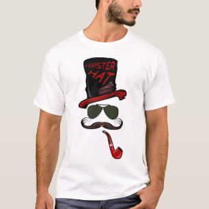 hipster_chapeau_pipe_moustache_zonnebril_8 t-shirt
