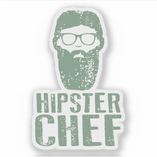 Hipster Chef Sticker (Voorkant)