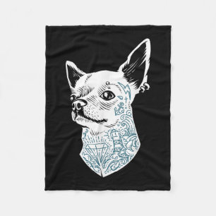 Hipster Chihuahua met oude school Tattoos en Fleece Deken