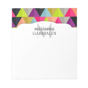 Hipster Colorful Triangles Patroon op maat Notitieblok