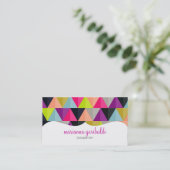 Hipster Colorful Triangles Patroon op maat Visitekaartje (Staand voorkant)
