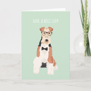 Hipster Cool Fox Terrier Wire Dog voor Hondenliefh Kaart