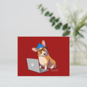 Hipster Corgi 2 Briefkaart (Staand voorkant)
