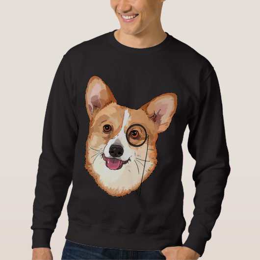Hipster Corgi met Monocles Corgi Trui (Voorkant)