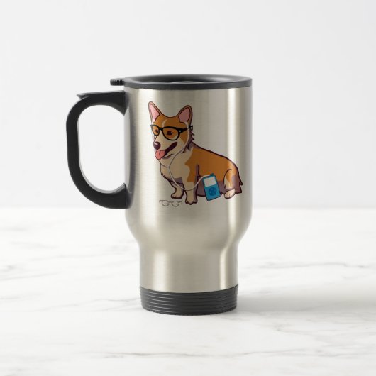 Hipster Corgi Reisbeker (Links)