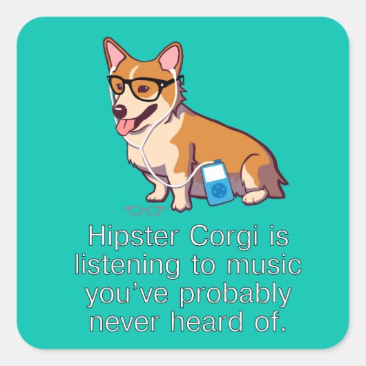 Hipster Corgi Stickers (Voorkant)