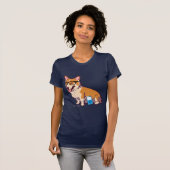 Hipster Corgi T-Shirt (zonder tekst) (Voorkant volledig)