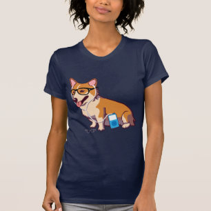 Hipster Corgi T-Shirt (zonder tekst)
