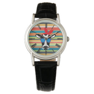 Hipster Cow Horloge