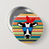 Hipster Cow Ronde Button 7,6 Cm (Voorkant /achterkant)