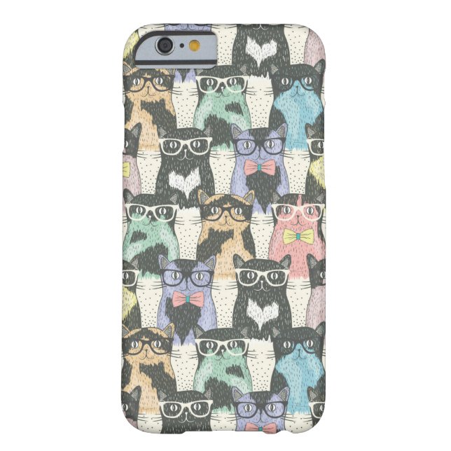 Hipster Cute Cats Pattern Case-Mate iPhone Case (Achterkant)