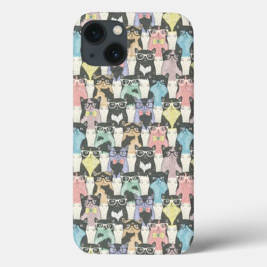 Hipster Cute Cats Pattern Case-Mate iPhone Case (Achterkant)