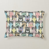 Hipster Cute Cats Pattern Decoratief Kussen (Achterkant)
