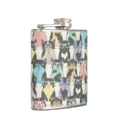 Hipster Cute Cats Pattern Heupfles (Rechts)