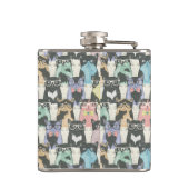 Hipster Cute Cats Pattern Heupfles (Achterkant)