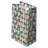 Hipster Cute Cats Pattern Klein Cadeauzakje (Achterkant Gekanteld)