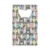 Hipster Cute Cats Pattern Kredietkaart Flessenopener (Achterkant)