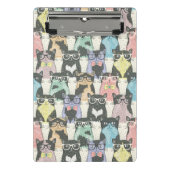 Hipster Cute Cats Pattern Mini Klembord (Voorkant)