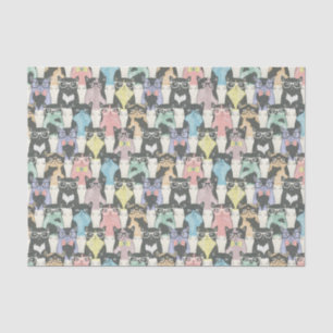 Hipster Cute Cats Pattern Tissuepapier