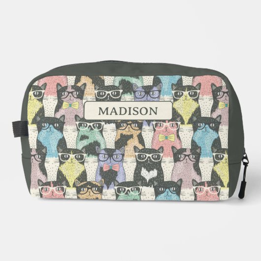 Hipster Cute Cats Pattern Toilettasje (Voorkant)