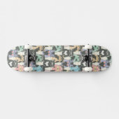 Hipster Cute Katten Patroon Skateboard (Horizontaal)