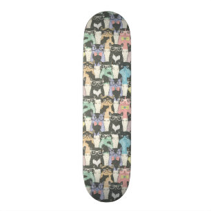 Hipster Cute Katten Patroon Skateboard