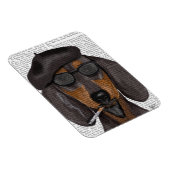 Hipster Dachshund Black en Tan Magneet (Rechterzijde)