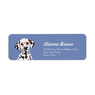 Hipster Dalmatian Adres Label voor Hondenliefhebbe