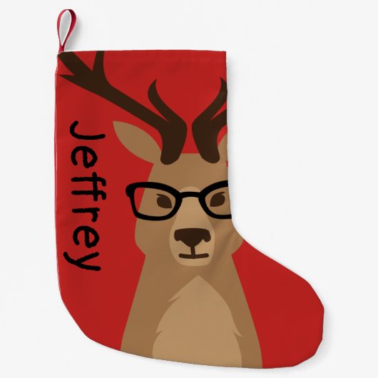 Hipster Deer - Gepersonaliseerd Kleine Kerstsok (Voorkant)