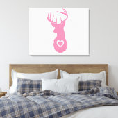 HIPSTER DEER HEAD MET HOORZITTEN CANVAS AFDRUK (Insitu (Slaapkamer))