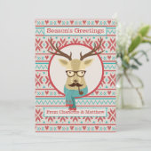 Hipster Deer Persoonlijke Kerstmis Feestdagenkaart (Staand voorkant)