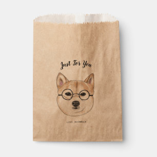 Hipster Dog, Shiba Inu Alleen voor jou aangepast Bedankzakje