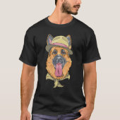 Hipster Dog Wearing Scarf Goofy Geek Dog T-shirt (Voorkant)
