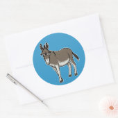 Hipster Donkey Ronde Sticker (Envelop)