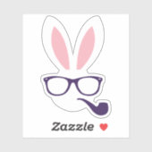 Hipster Easter Bunny Sticker (Vel)