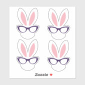 Hipster Easter Bunny Sticker (Vel)