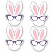 Hipster Easter Bunny Sticker (Voorkant)
