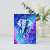 Hipster Elephant Nebula Space Briefkaart (Staand voorkant)