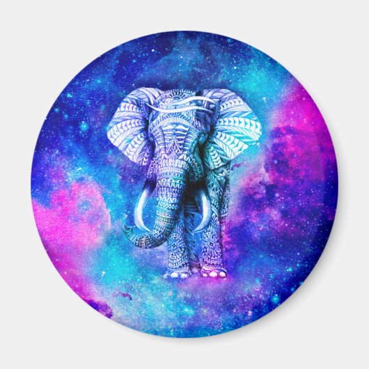Hipster Elephant Nebula Space Magneet (Voorkant)