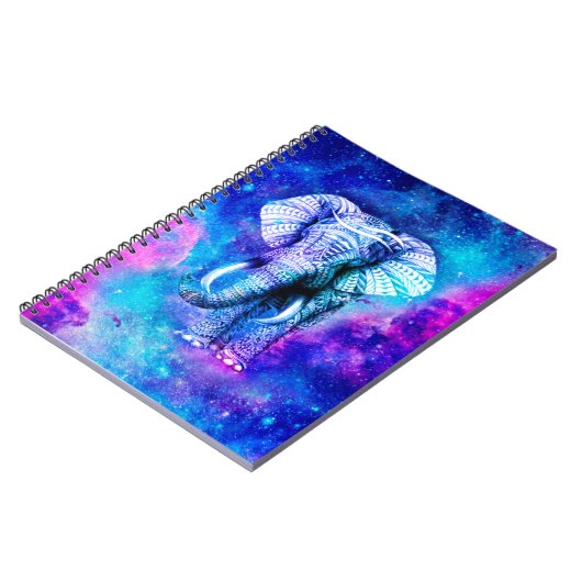 Hipster Elephant Nebula Space Notitieboek (Linkerzijde)