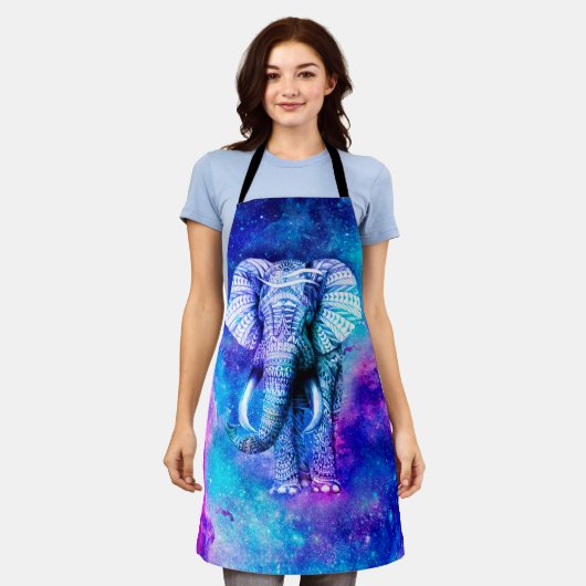Hipster Elephant Nebula Space Schort (Gedragen)