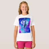 Hipster Elephant Nebula Space T-shirt (Voorkant volledig)