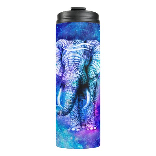 Hipster Elephant Nebula Space Thermosbeker (Voorkant)