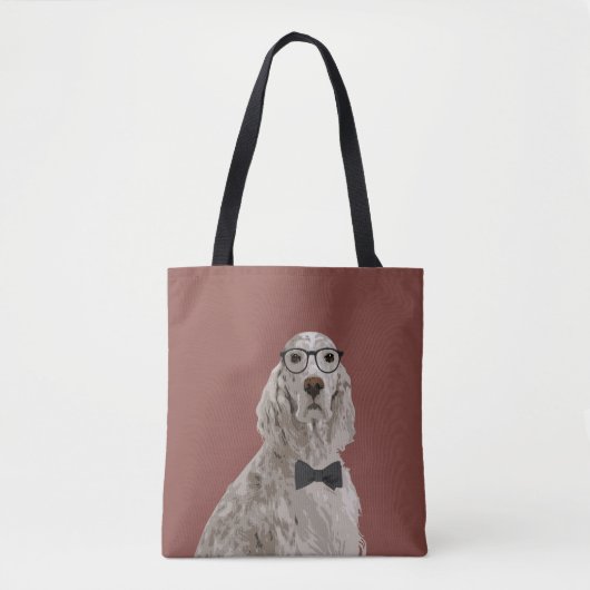 Hipster English Setter Canvas tas voor Hondenliefh (Voorkant)