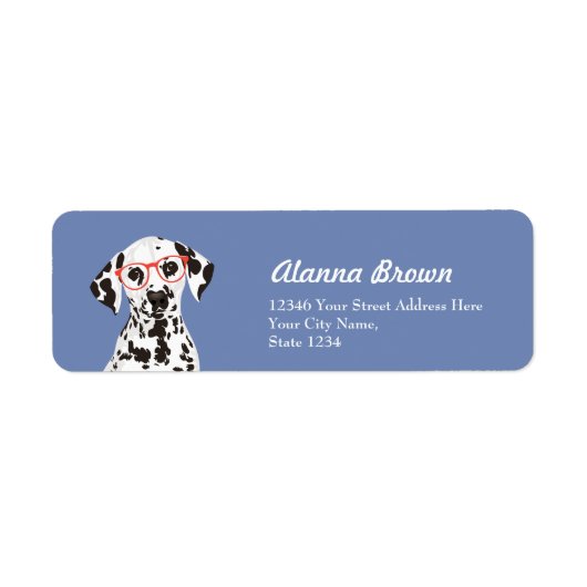 Hipster Étiquette de adresse dalmate pour Amoureux (Devant)